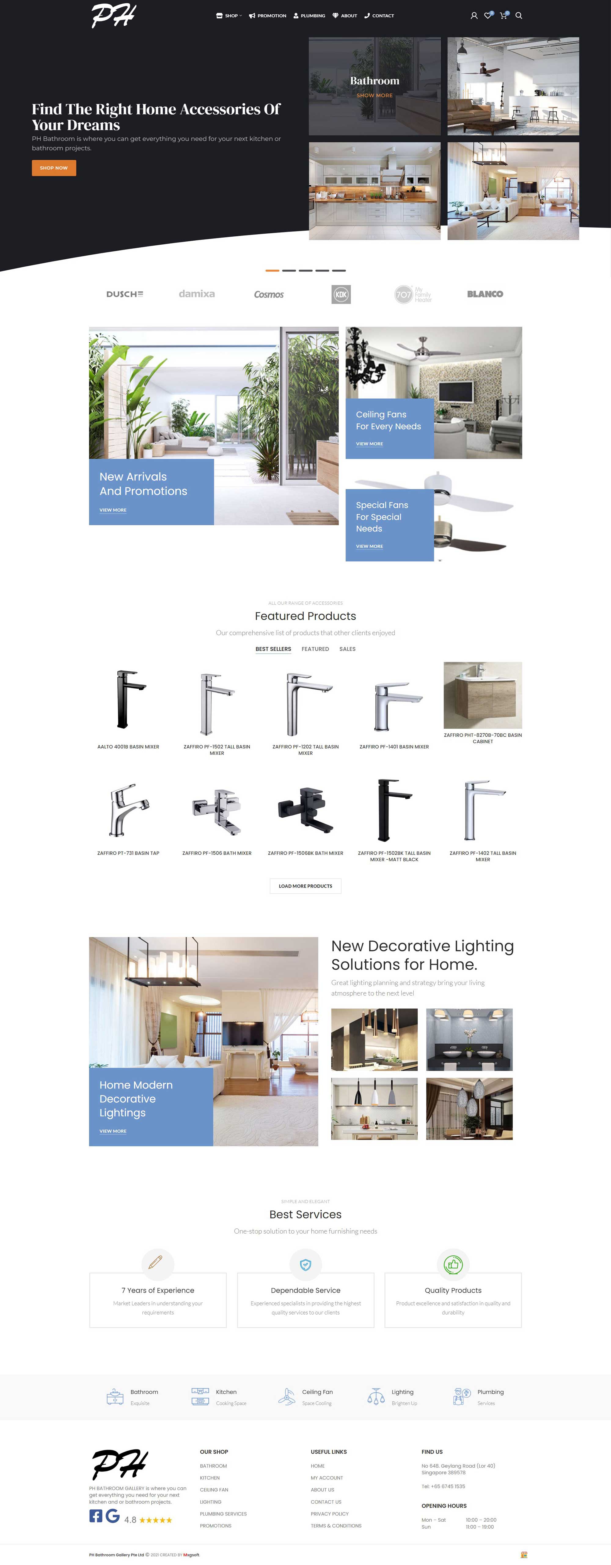 PH Bathroom ecommerce website