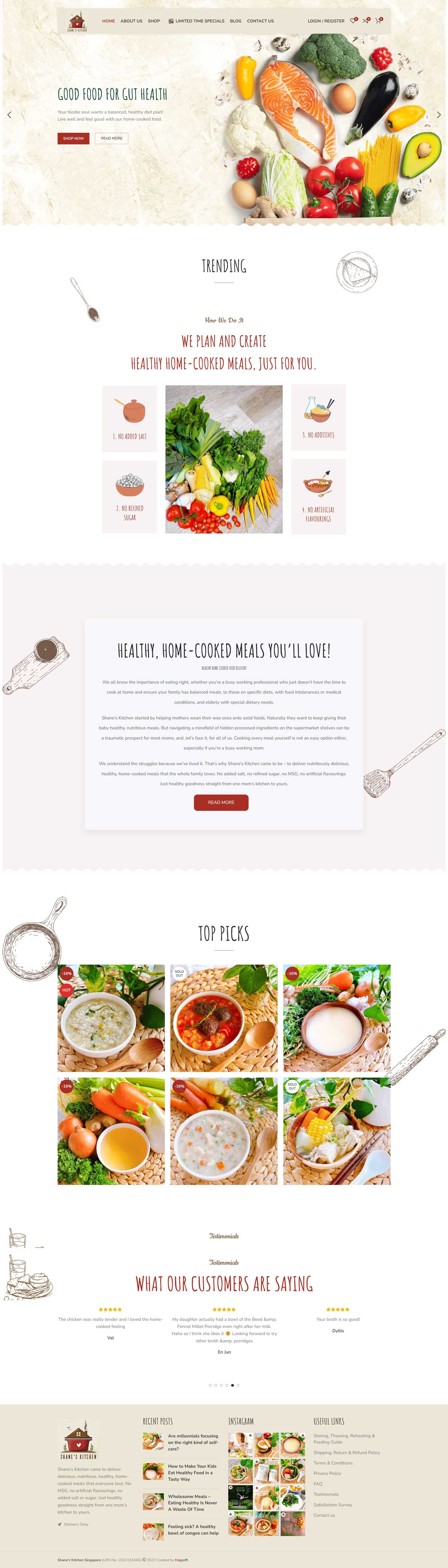 Shane Kitchen ecommerce website